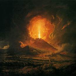 约瑟夫·莱特(Joseph Wright)高清作品:An Eruption of Vesuvius, seen from Portici