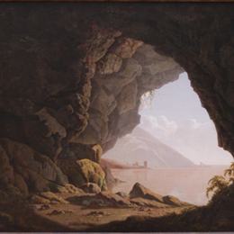 《那不勒斯附近的洞穴》约瑟夫·莱特(Joseph Wright)高清作品欣赏