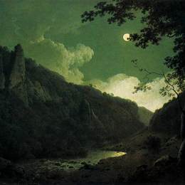 约瑟夫·莱特(Joseph Wright)高清作品:Dovedale by Moonlight