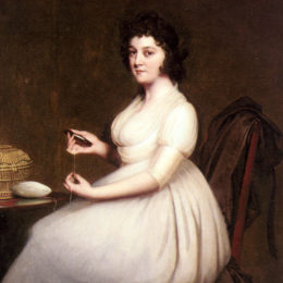 《大卫夫人肖像。》约瑟夫·莱特(Joseph Wright)高清作品欣赏