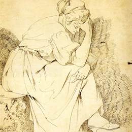 《忧郁女孩研究》约瑟夫·莱特(Joseph Wright)高清作品欣赏