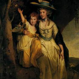 《Susannah Hurt和她的女儿Mary Anne》约瑟夫·莱特(Joseph Wright)高清作品欣赏