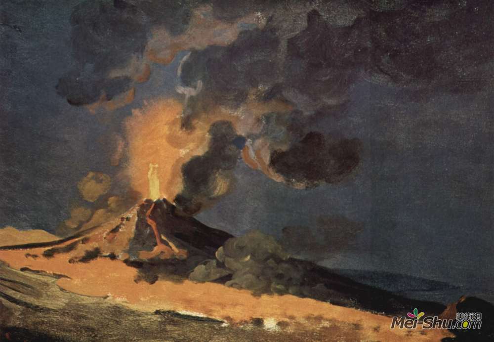 维苏威火山爆发约瑟夫莱特josephwright高清作品欣赏