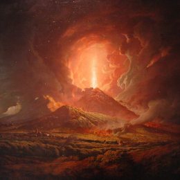 《维苏威火山从拱廊》约瑟夫·莱特(Joseph Wright)高清作品欣赏
