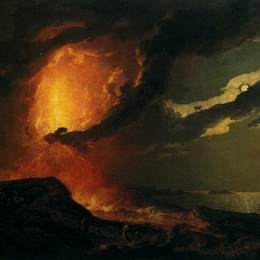 《维苏威火山喷发中的巴岛》约瑟夫·莱特(Joseph Wright)高清作品欣赏
