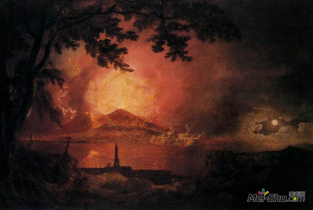 《维苏威火山爆发》约瑟夫·莱特(joseph wright)高清作品欣赏