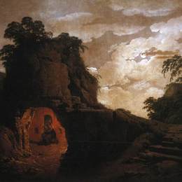 约瑟夫·莱特(Joseph Wright)高清作品:Virgils Tomb, with the Figure of Silius Italicus