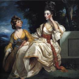 乔舒亚·雷诺兹(Joshua Reynolds)高清作品:Mrs. Thrale and her Daughter Hester (Queeney)