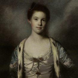 《白色丝绸连衣裙中布丽姬莫里斯的肖像》乔舒亚·雷诺兹(Joshua Reynolds)高清作品欣赏