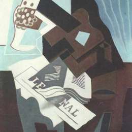 《吉他、书籍和报纸的静物生活》胡安·格里斯(Juan Gris)高清作品欣赏