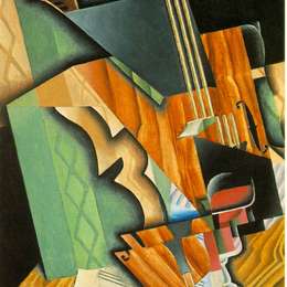 《小提琴与玻璃》胡安·格里斯(Juan Gris)高清作品欣赏