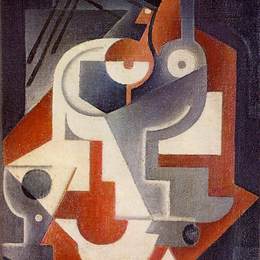 《报纸、玻璃和梨》胡安·格里斯(Juan Gris)高清作品欣赏