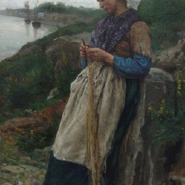《渔夫的女儿》朱利叶斯·布雷顿(Jules Breton)高清作品欣赏