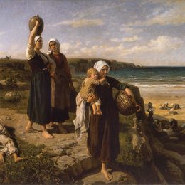 《海边的春天》朱利叶斯·布雷顿(Jules Breton)高清作品欣赏