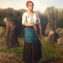 《搂搂搂搂搂抱的女孩》朱利叶斯·布雷顿(Jules Breton)高清作品欣赏