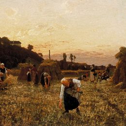 《日落时的拾荒者》朱利叶斯·布雷顿(Jules Breton)高清作品欣赏