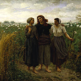 《从田里回来》朱利叶斯·布雷顿(Jules Breton)高清作品欣赏