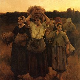 《拾荒者的回忆（研究）》朱利叶斯·布雷顿(Jules Breton)高清作品欣赏