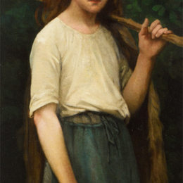 《牧羊女》朱利叶斯·布雷顿(Jules Breton)高清作品欣赏