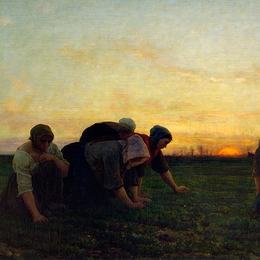 《牧草》朱利叶斯·布雷顿(Jules Breton)高清作品欣赏