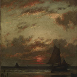 《海岸上的日落》朱班·杜雷(Jules Dupre)高清作品欣赏