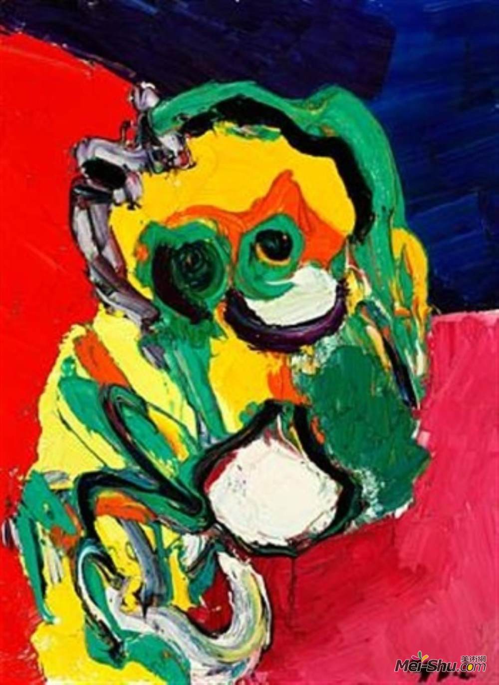 卡雷尔·阿佩尔(karel appel)高清作品《彩色面具》