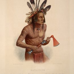 卡尔博德默(Karl Bodmer)高清作品:Mato-Tope, Adorned with the Insignia of his Warlike Deeds, p