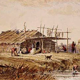 卡尔博德默(Karl Bodmer)高清作品:Summerhouse of Wahpeton