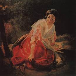 《森林里的女孩》卡尔·布留洛夫(Karl Bryullov)高清作品欣赏