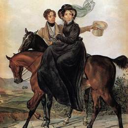 卡尔·布留洛夫(Karl Bryullov)高清作品:Portrait of K. A. and M. Ya. Narishkin