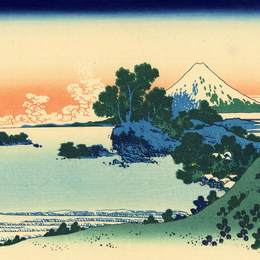 葛饰北斋(Katsushika Hokusai)高清作品:Shichiri beach in Sagami province