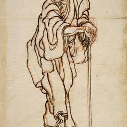 葛饰北斋(Katsushika Hokusai)高清作品:Self-portrait in the age of an ol