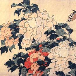 《蝴蝶与鸳鸯》葛饰北斋(Katsushika Hokusai)高清作品欣赏