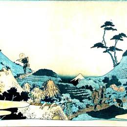 《两个隼的风景》葛饰北斋(Katsushika Hokusai)高清作品欣赏