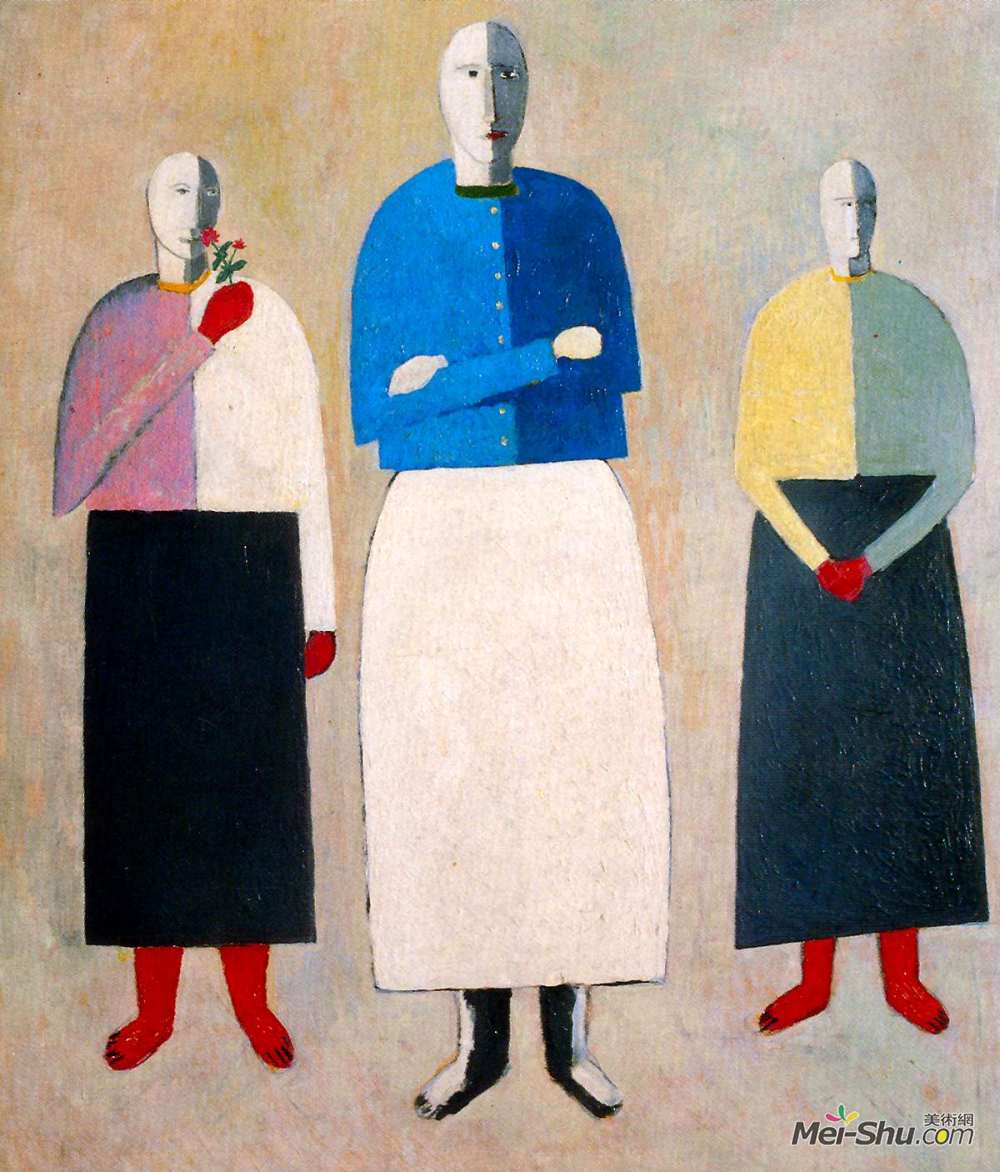 三个女孩卡西米尔马列维奇kazimirmalevich高清作品欣赏