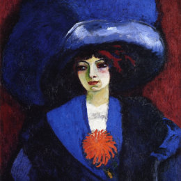 《戴蓝帽子的女人》凯斯·凡·东根(Kees van Dongen)高清作品欣赏