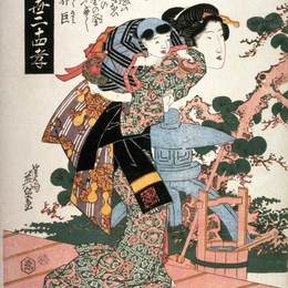 溪斋英泉(Keisai Eisen)高清作品:Guojo (Kakukyo) from the series Twenty-four Examples of Fili