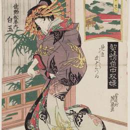 溪斋英泉(Keisai Eisen)高清作品:Seki: Shiratama of the Sano-Matsuya