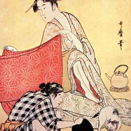 《女扮女装》喜多川歌麿(Kitagawa Utamaro)高清作品欣赏