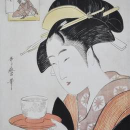 喜多川歌麿(Kitagawa Utamaro)高清作品:Portrait of Naniwaya Okita