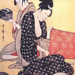 《女扮女装》喜多川歌麿(Kitagawa Utamaro)高清作品欣赏