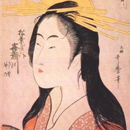 喜多川歌麿(Kitagawa Utamaro)高清作品:Kisegawa of Matsubaya, from the series Seven Komach