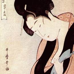 《雨夜卧室里的女人》喜多川歌麿(Kitagawa Utamaro)高清作品欣赏