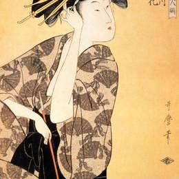 《桥与贝尔德的一幕》喜多川歌麿(Kitagawa Utamaro)高清作品欣赏