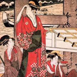 《桥下的清新微风》喜多川歌麿(Kitagawa Utamaro)高清作品欣赏