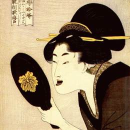 《妇女发黑仪式》喜多川歌麿(Kitagawa Utamaro)高清作品欣赏