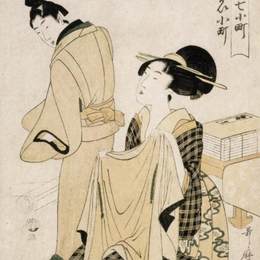 《她的情人房间里的艺妓》喜多川歌麿(Kitagawa Utamaro)高清作品欣赏