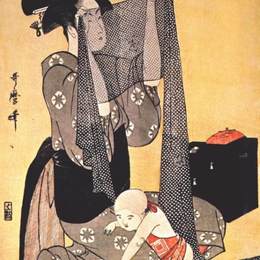 《女扮女装》喜多川歌麿(Kitagawa Utamaro)高清作品欣赏