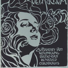 科罗曼·莫塞尔(Koloman Moser)高清作品:Girls Head. Cover design Ver Sacrum, 204, 1899.