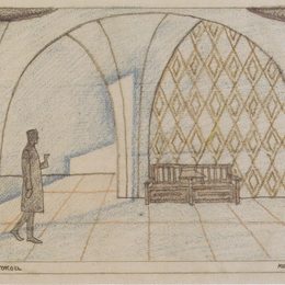 科罗曼·莫塞尔(Koloman Moser)高清作品:Stage design for The minutes of love by Ed